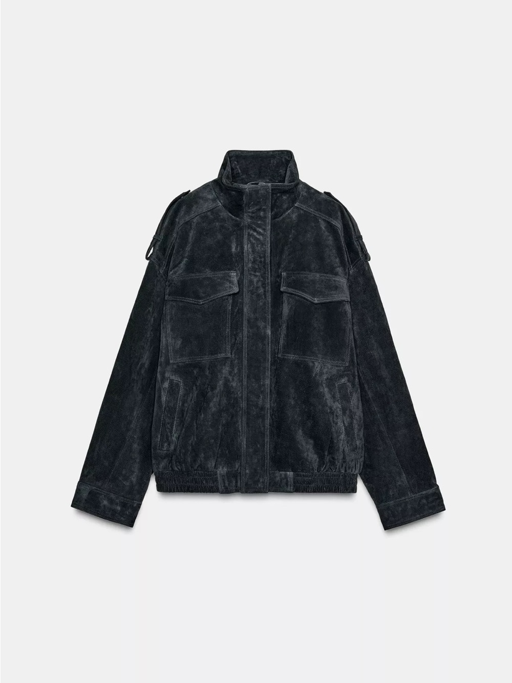 Zara 100% Suede Leather Pocket Jacket NWT - Picture 4 of 16